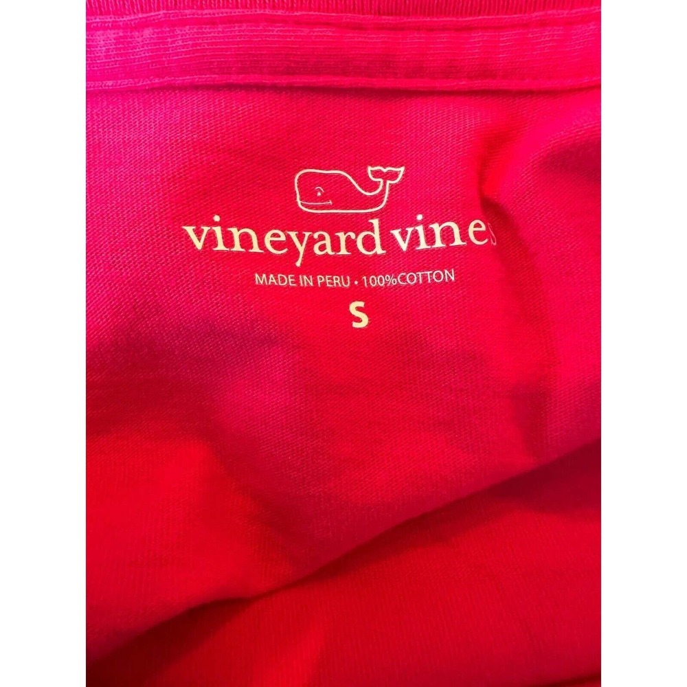 Vineyard Vines Long Sleeve Snow Bunny Whale Pocket Tee Pink Shirt Women's Small - Picture 9 of 14